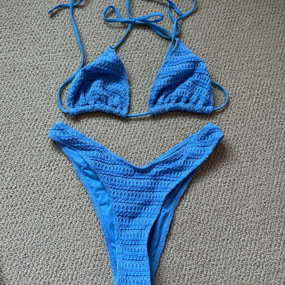 Blue Crochet Bikini Set